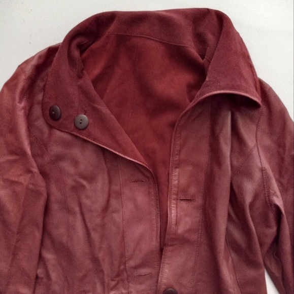 Moisuri Arte Couio Firen Vintages Leather & Suede Reversible Jacket in Red Peper - Picture 10 of 14
